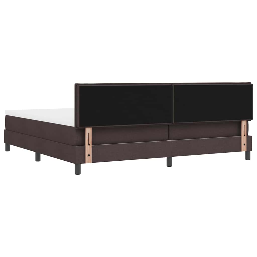 Boxspring bed met matras met LED Donkerbruin 200 x 200 cm Stof – afbeelding 10