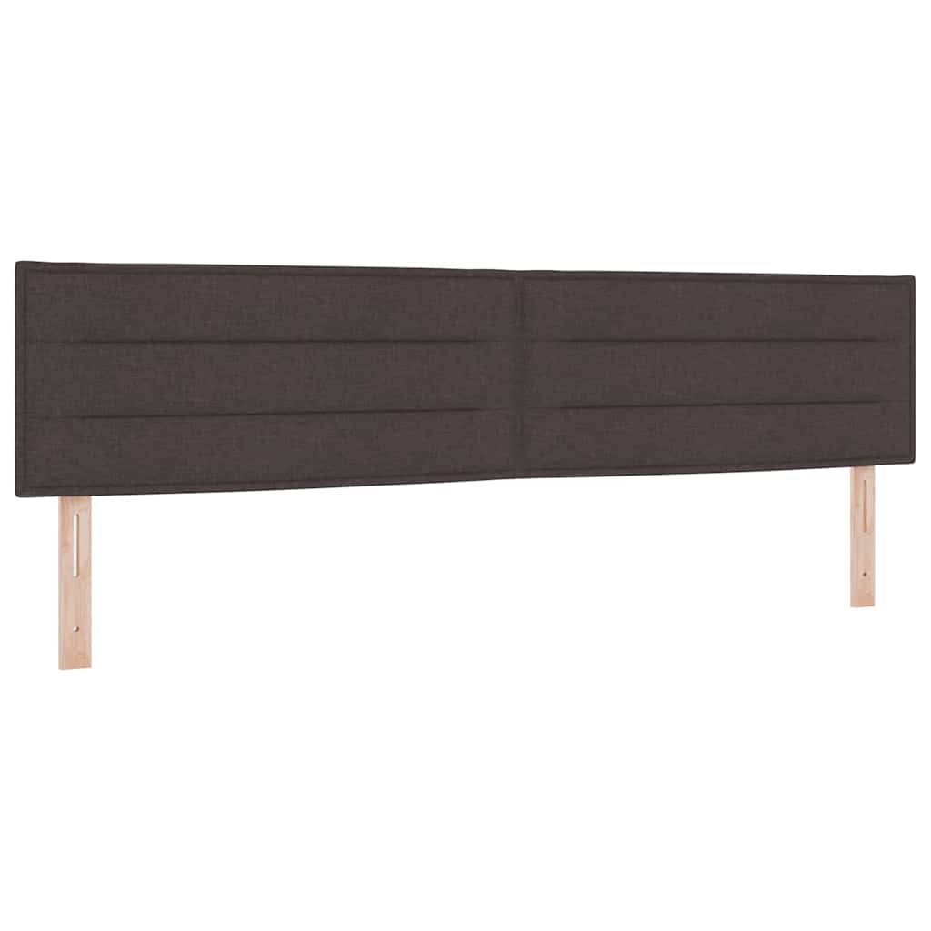 Boxspring bed met matras met LED Donkerbruin 200 x 200 cm Stof – afbeelding 7