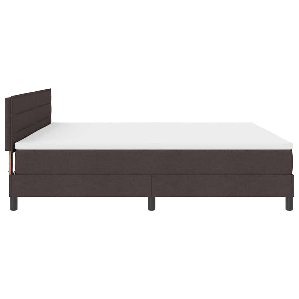Boxspring bed met matras met LED Donkerbruin 200 x 200 cm Stof – afbeelding 9