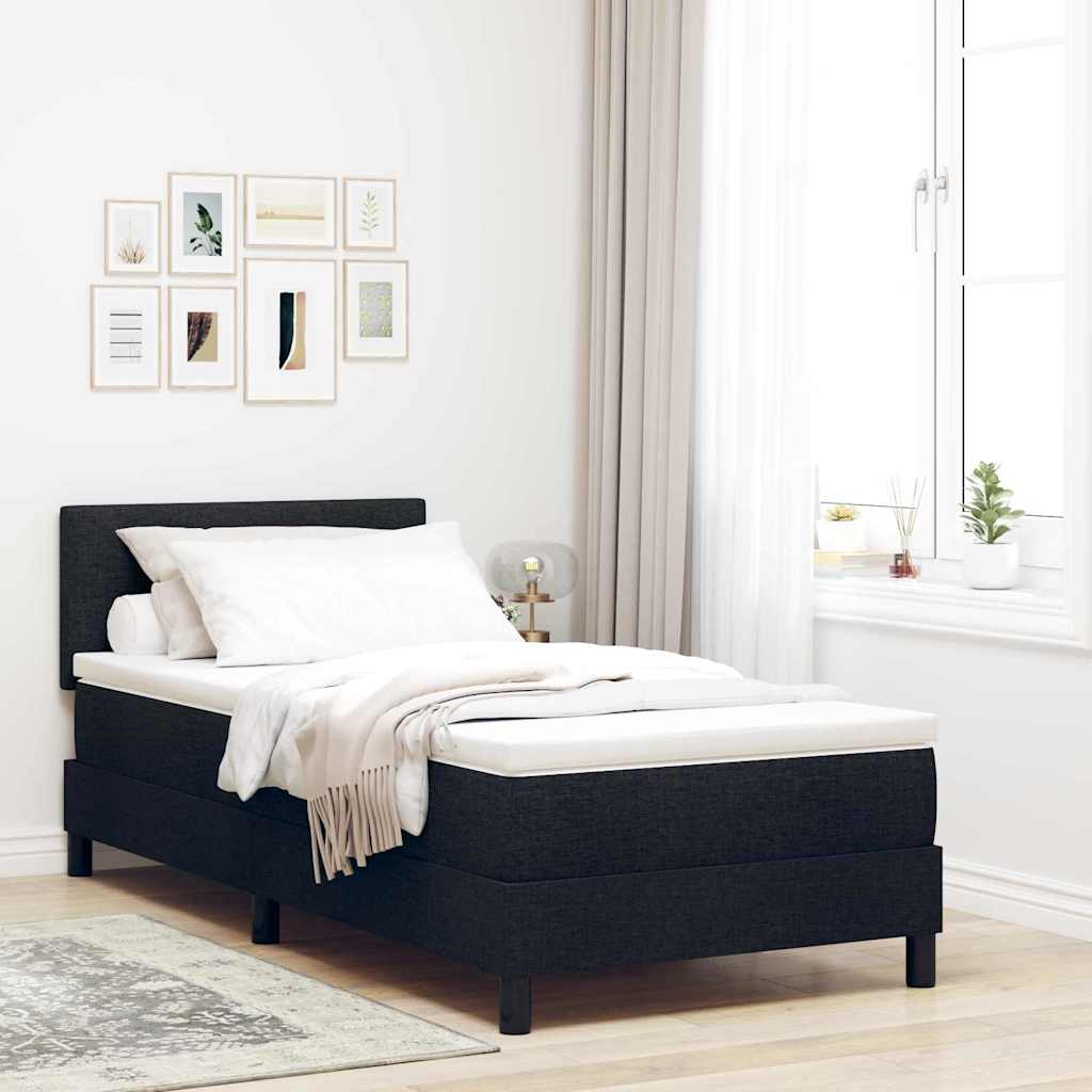 Boxspring bed met matras met LED Zwart 80 x 200 cm Stof – afbeelding 1