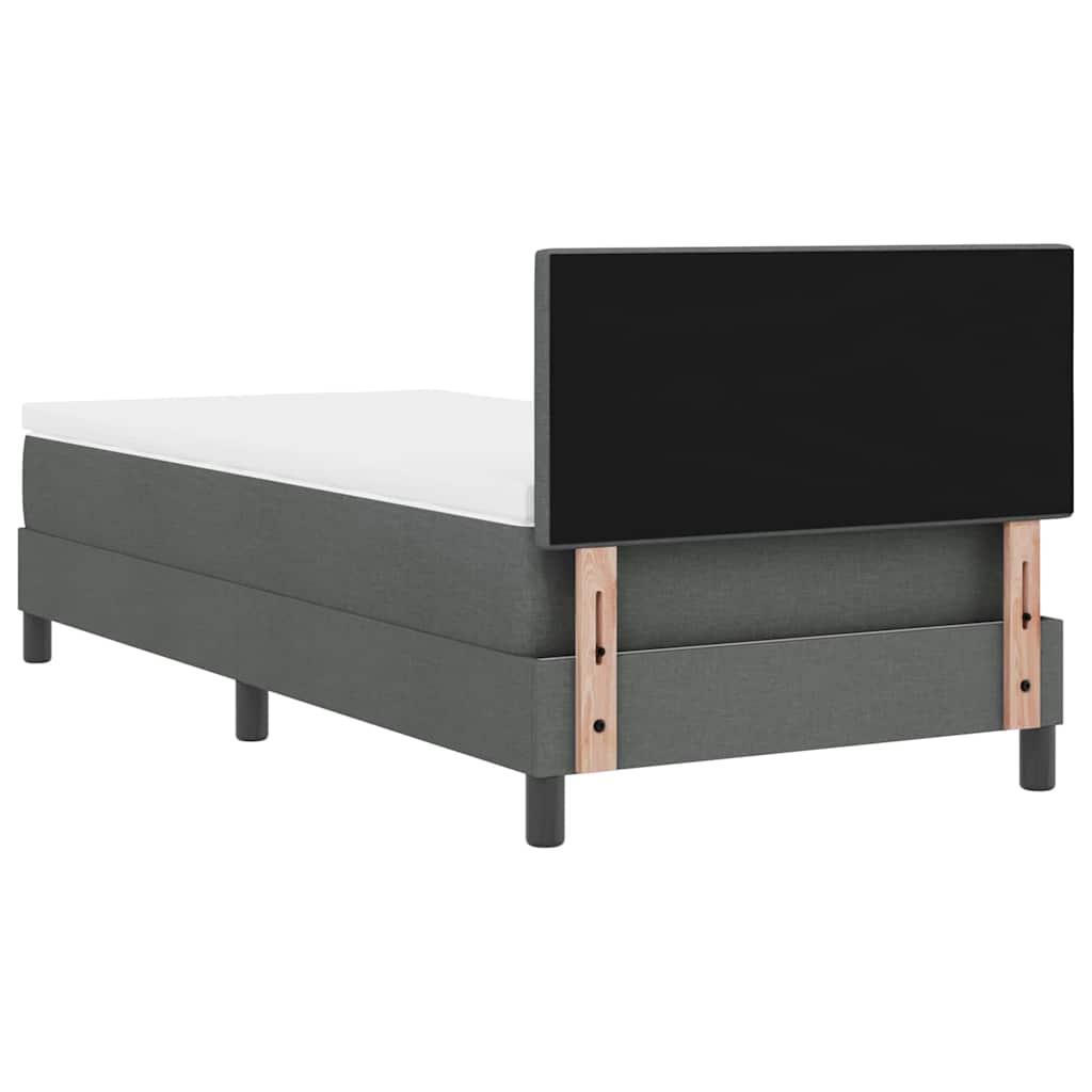 Boxspring bed met hoofdeinde Donkergrijs 100 x 200 cm Stof – afbeelding 10