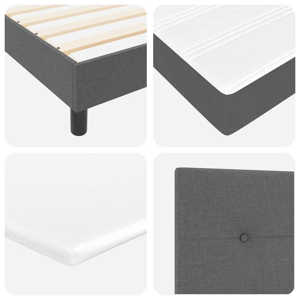 Boxspring bed met hoofdeinde Donkergrijs 100 x 200 cm Stof – afbeelding 11