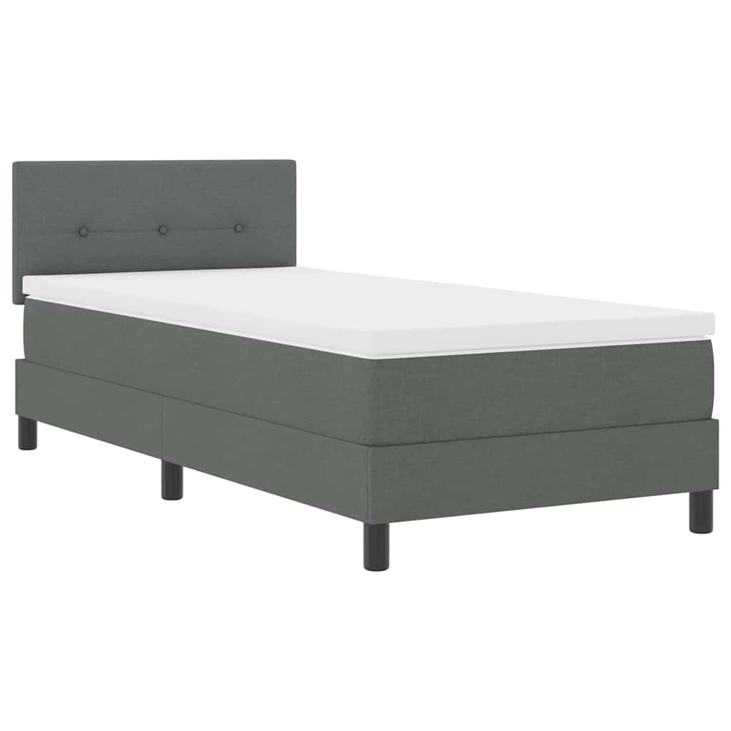 Boxspring bed met hoofdeinde Donkergrijs 100 x 200 cm Stof – afbeelding 2