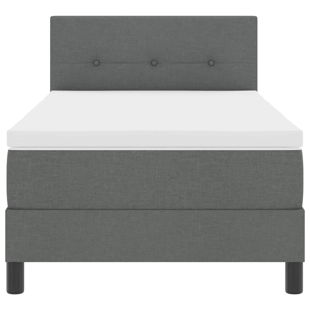 Boxspring bed met hoofdeinde Donkergrijs 100 x 200 cm Stof – afbeelding 8