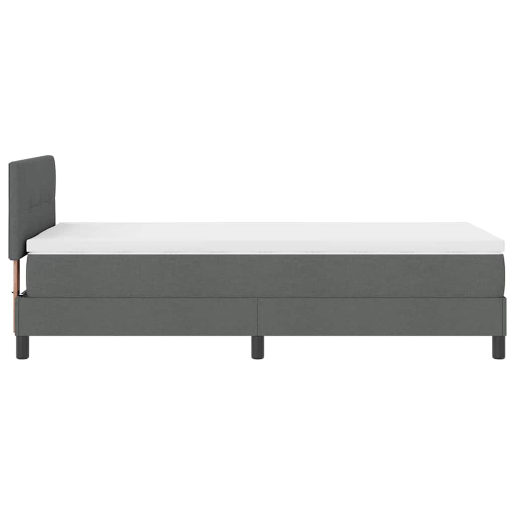 Boxspring bed met hoofdeinde Donkergrijs 100 x 200 cm Stof – afbeelding 9