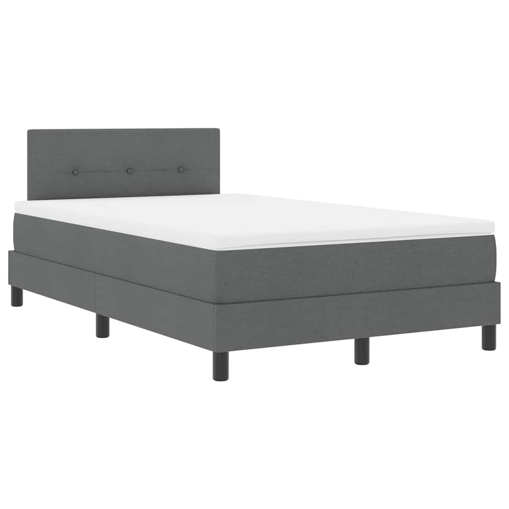 Boxspring bed met hoofdeinde Donkergrijs 120 x 190 cm Stof – afbeelding 2
