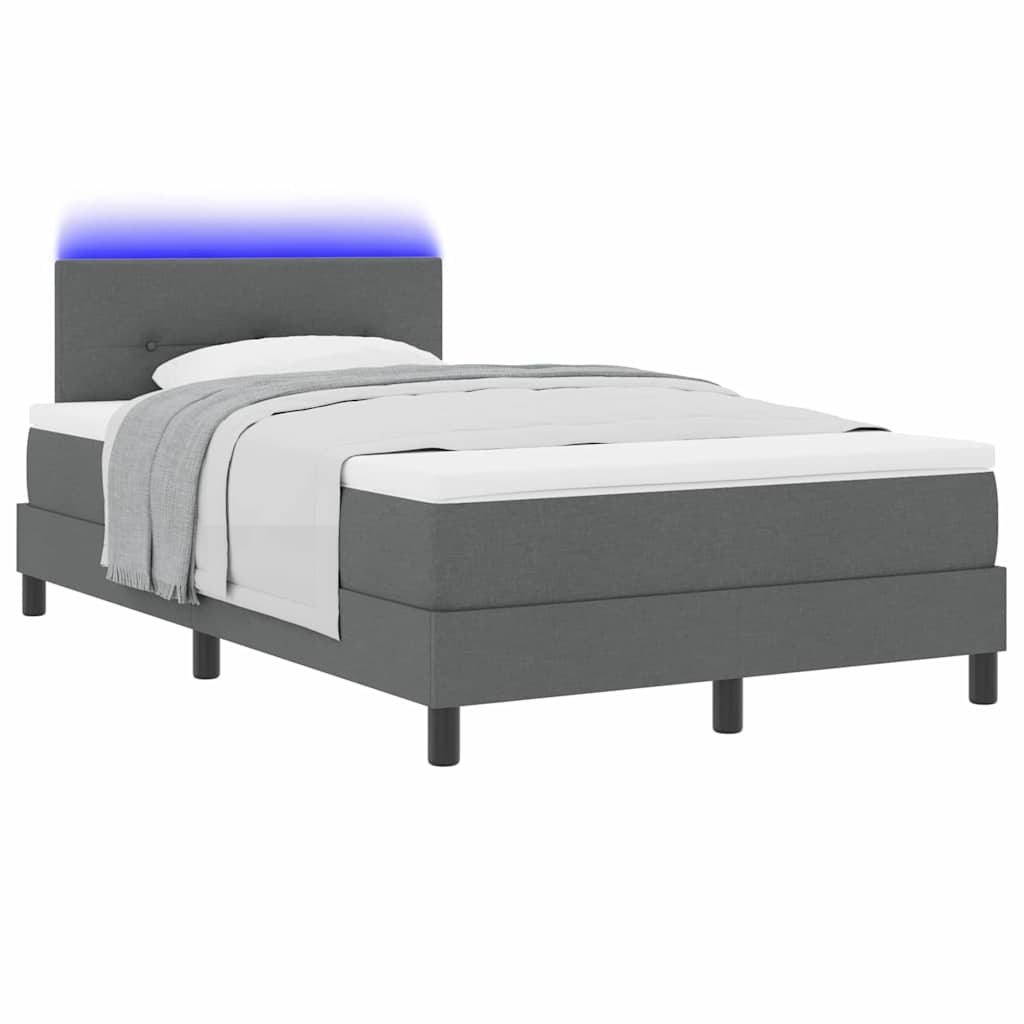 Boxspring bed met hoofdeinde Donkergrijs 120 x 190 cm Stof – afbeelding 3