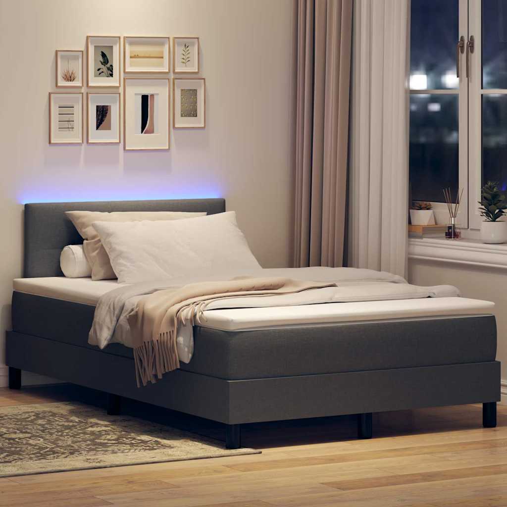 Boxspring bed met hoofdeinde Donkergrijs 120 x 190 cm Stof – afbeelding 5