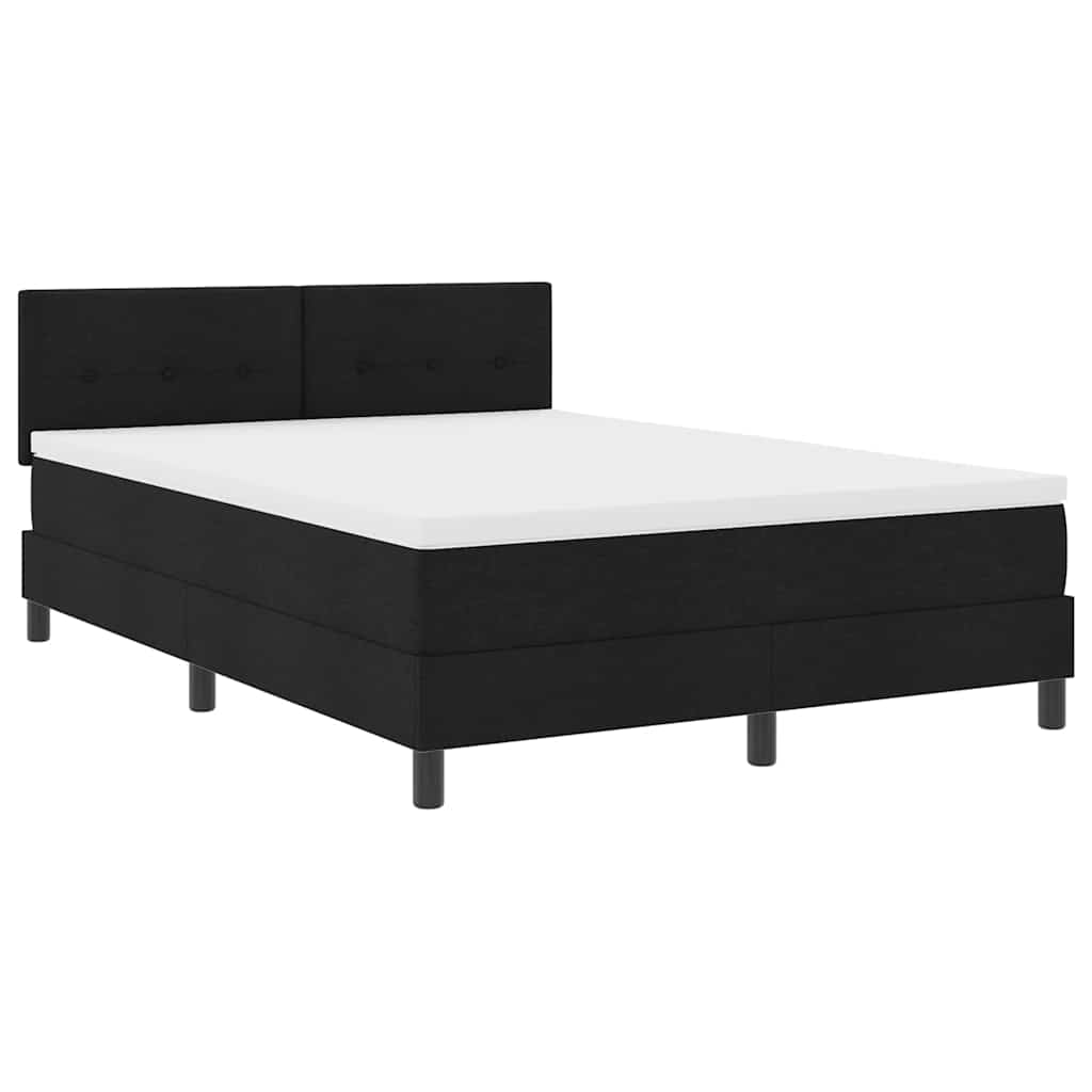 Boxspring bed met matras met LED Zwart 140 x 200 cm Stof – afbeelding 2
