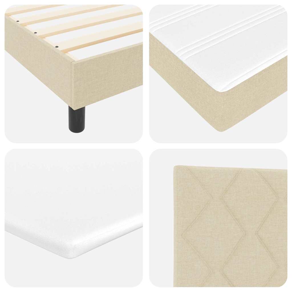 Boxspring bed met matras met LED Crème 90 x 200 cm Stof – afbeelding 11