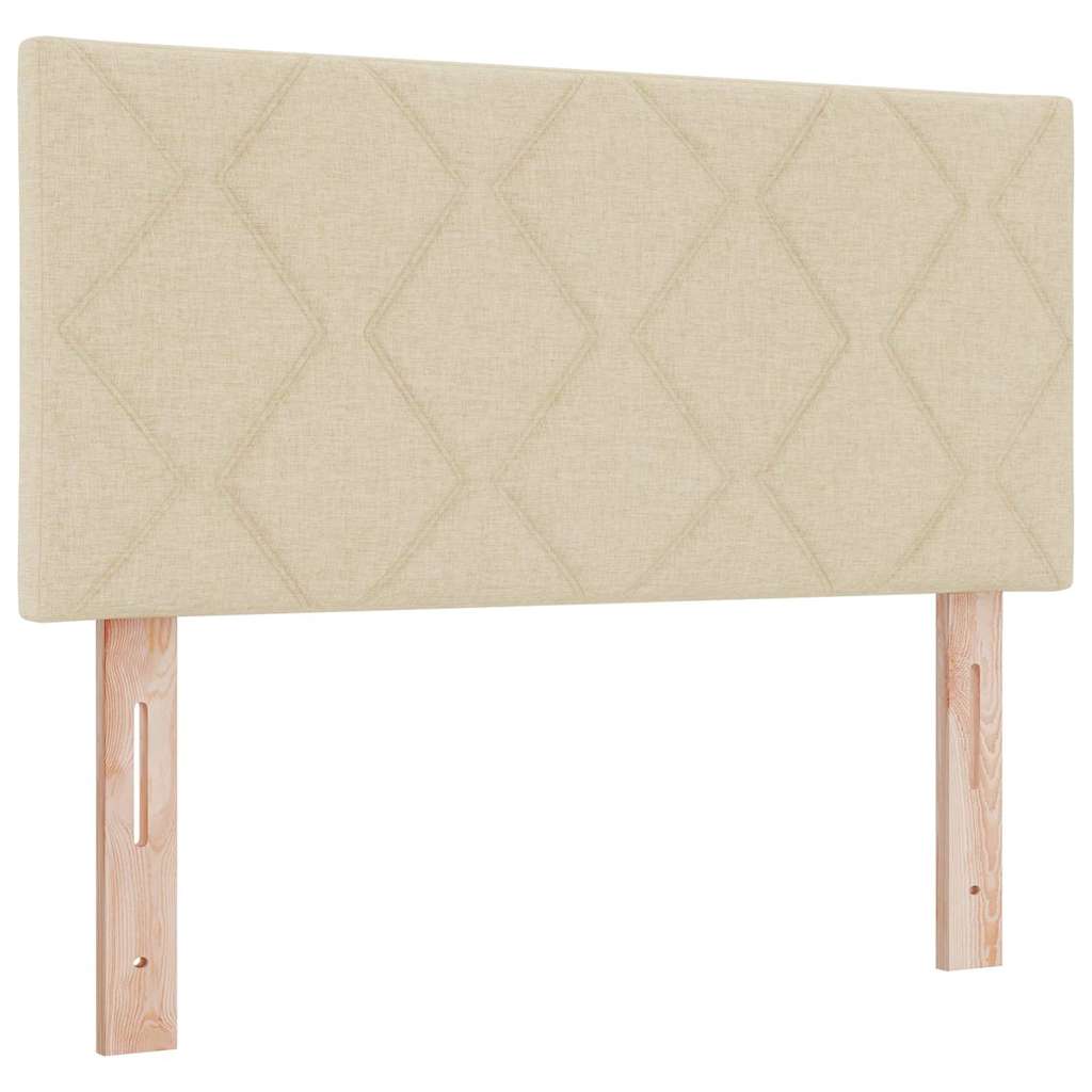 Boxspring bed met matras met LED Crème 90 x 200 cm Stof – afbeelding 7