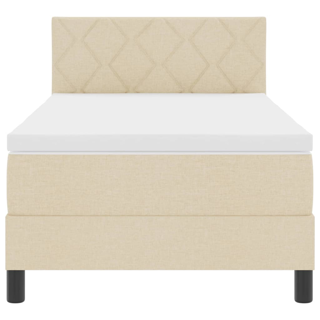 Boxspring bed met matras met LED Crème 90 x 200 cm Stof – afbeelding 8