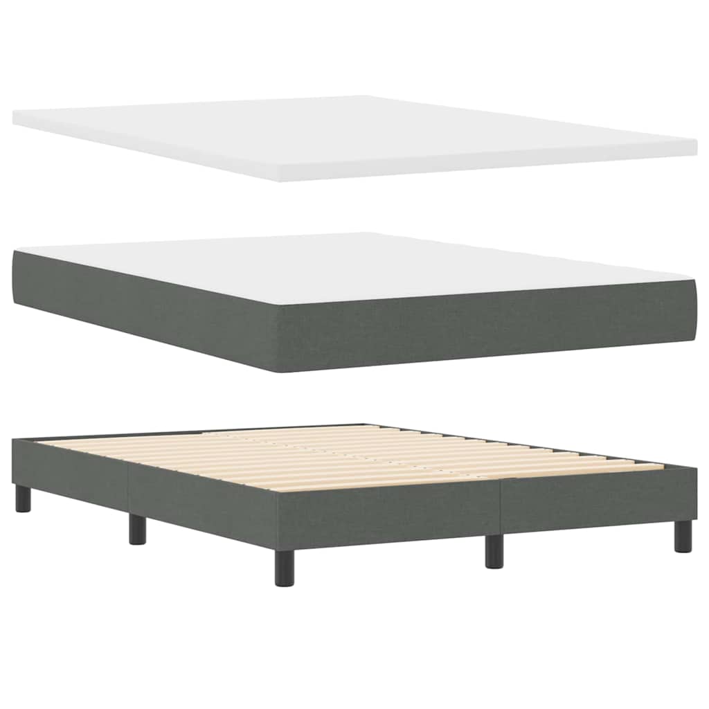 Boxspring bed met hoofdeinde Donkergrijs 160 x 200 cm Stof – afbeelding 6