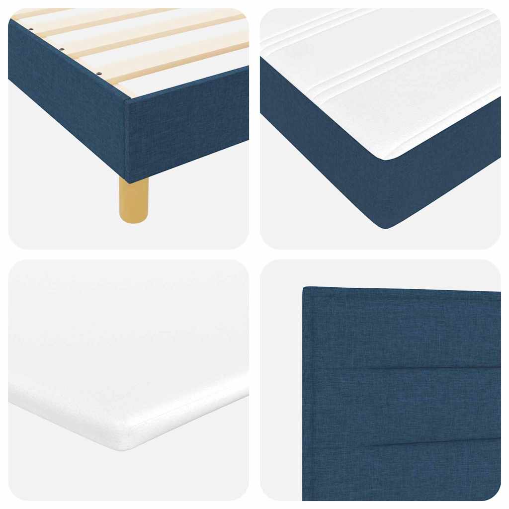 LED Box Spring Bed met hoofdeinde Blauw 90 x 200 cm Stof – afbeelding 11