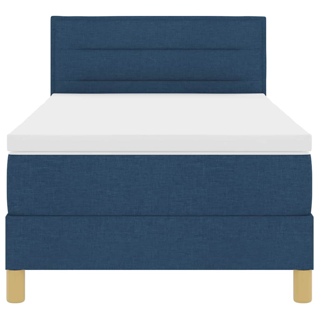 LED Box Spring Bed met hoofdeinde Blauw 90 x 200 cm Stof – afbeelding 8