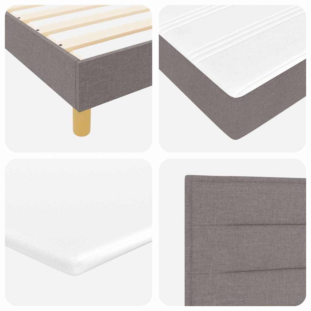 LED Box Spring Bed met hoofdeinde Taupe 180 x 200 cm Stof – afbeelding 11