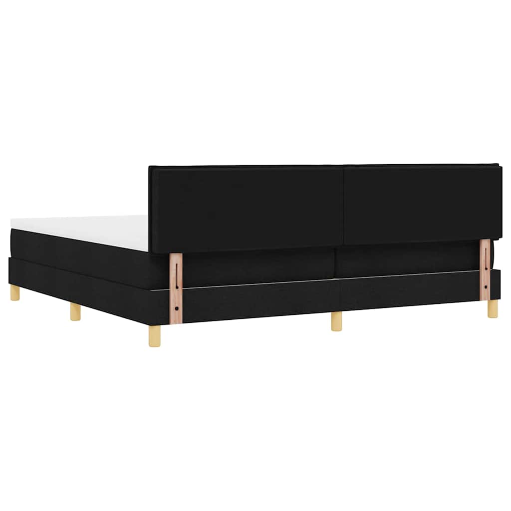 LED Box Spring Bed met hoofdeinde Zwart 200 x 200 cm Stof – afbeelding 10