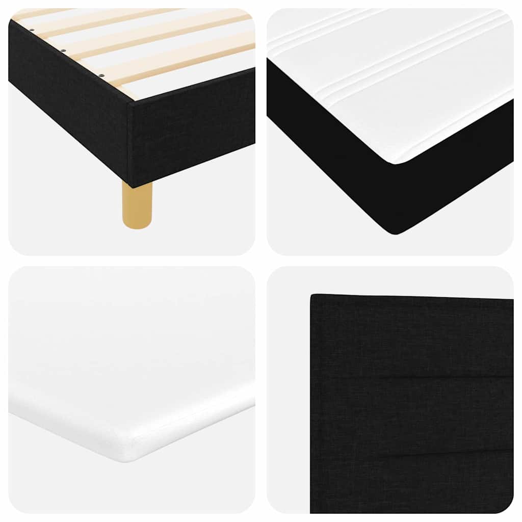 LED Box Spring Bed met hoofdeinde Zwart 200 x 200 cm Stof – afbeelding 11