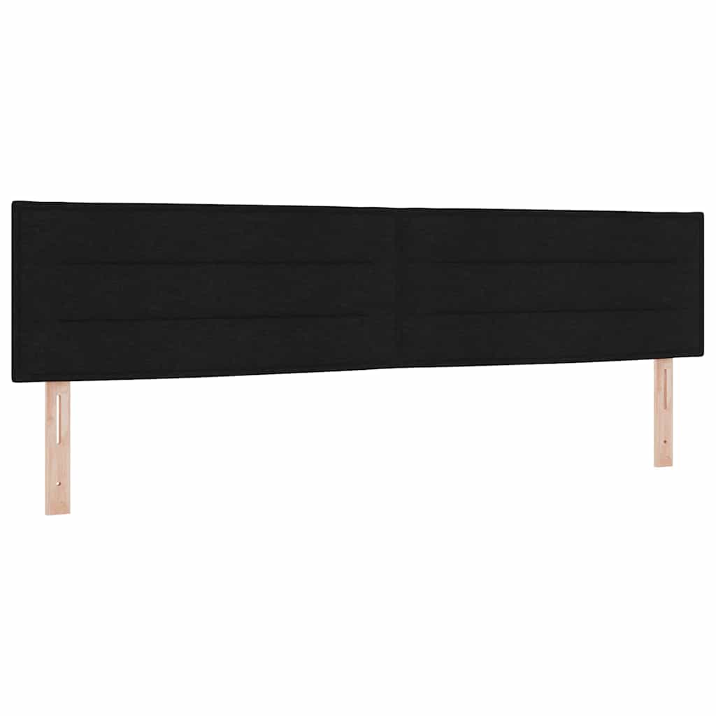 LED Box Spring Bed met hoofdeinde Zwart 200 x 200 cm Stof – afbeelding 7