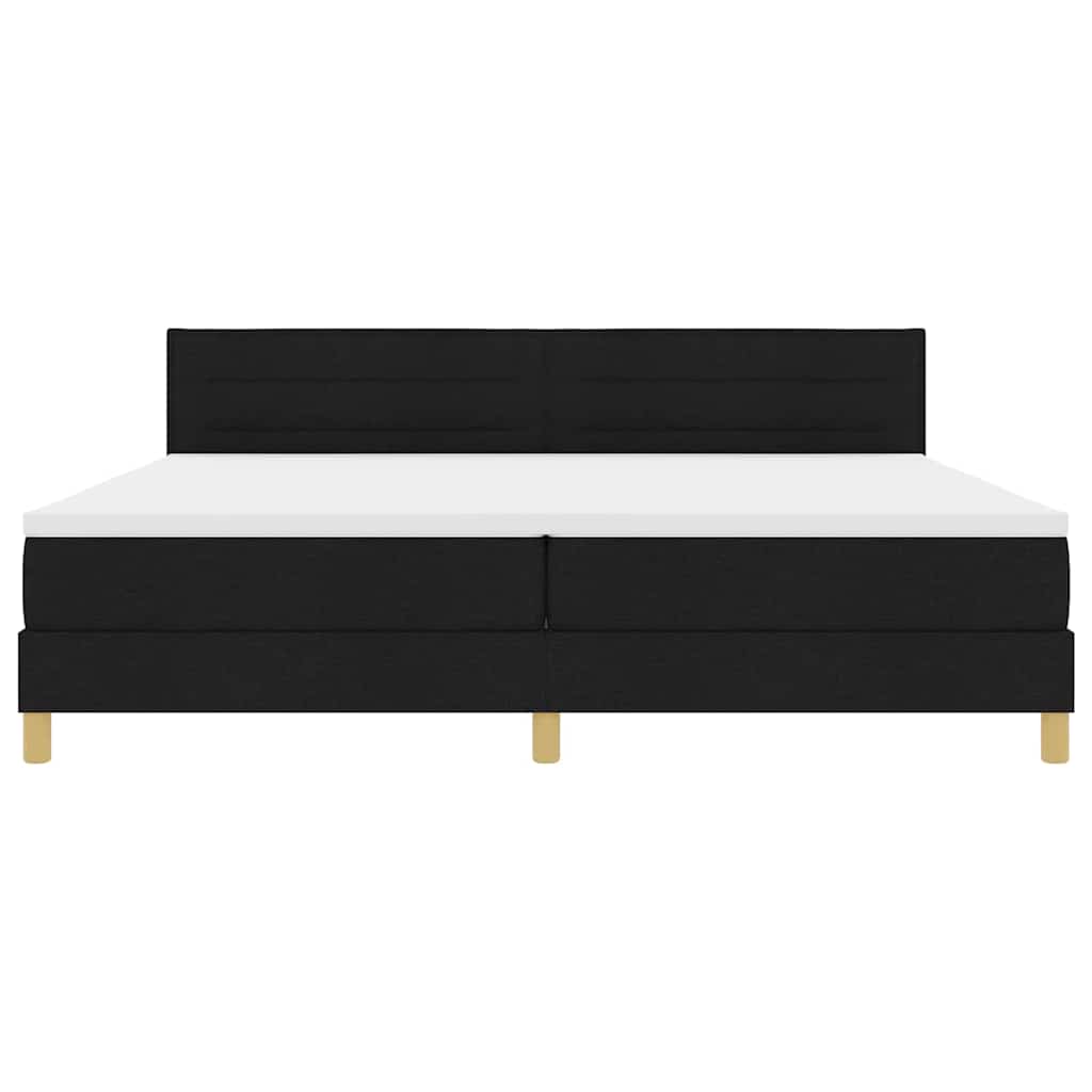 LED Box Spring Bed met hoofdeinde Zwart 200 x 200 cm Stof – afbeelding 8