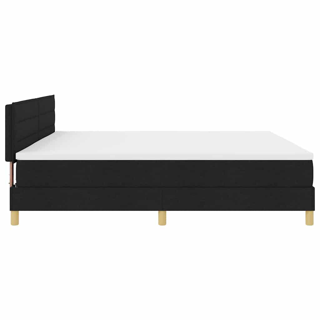 LED Box Spring Bed met hoofdeinde Zwart 200 x 200 cm Stof – afbeelding 9
