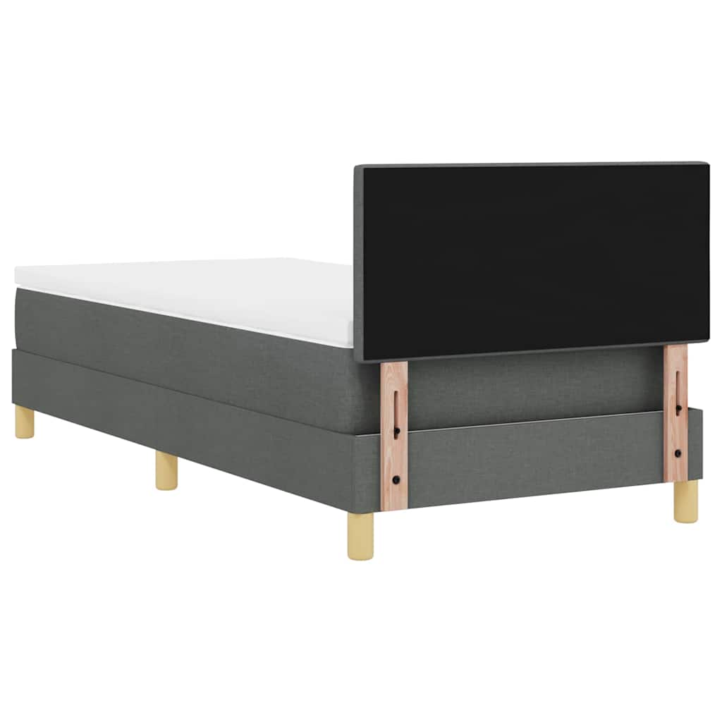 LED Box Spring Bed met kussen Donkergrijs 100 x 200 cm Stof – afbeelding 10