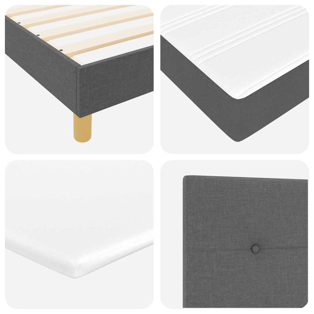LED Box Spring Bed met kussen Donkergrijs 100 x 200 cm Stof – afbeelding 11
