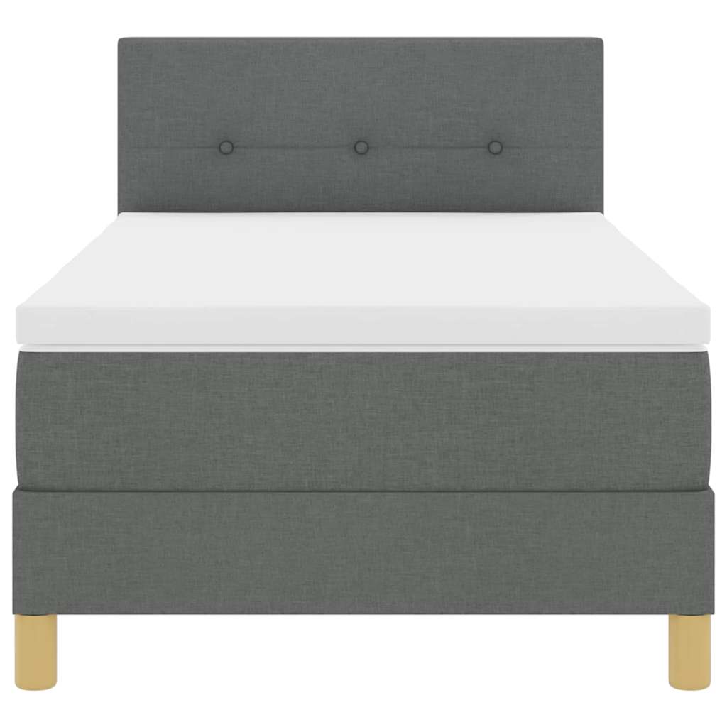LED Box Spring Bed met kussen Donkergrijs 100 x 200 cm Stof – afbeelding 8