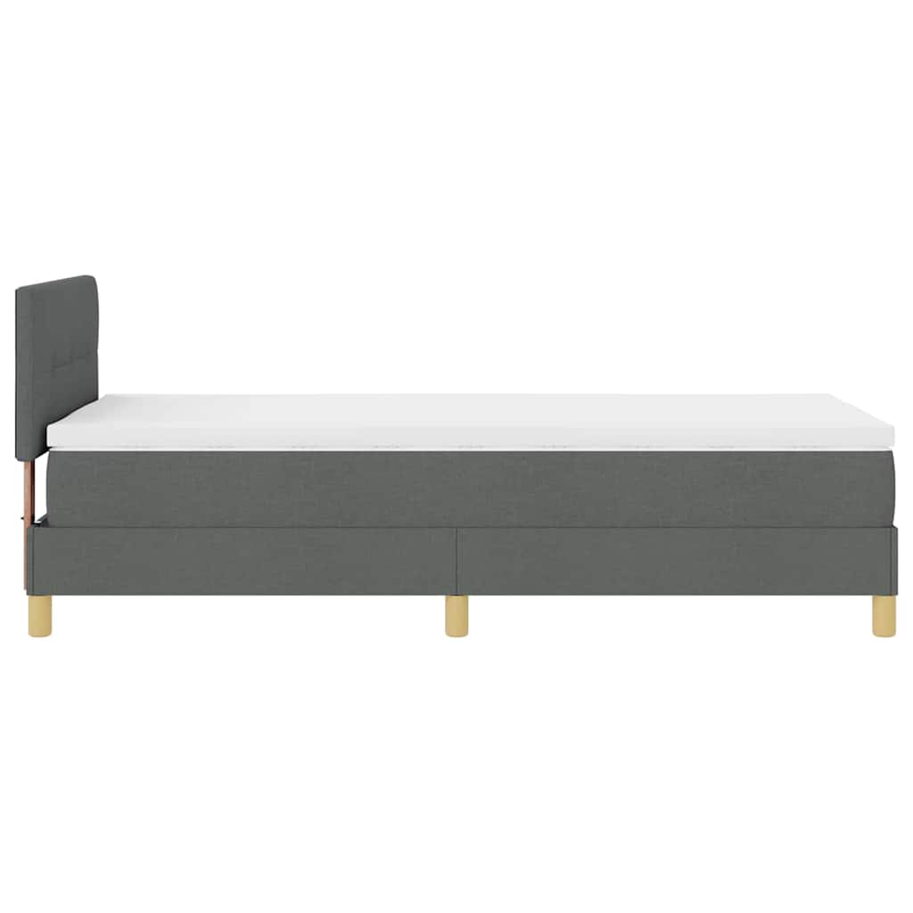 LED Box Spring Bed met kussen Donkergrijs 100 x 200 cm Stof – afbeelding 9