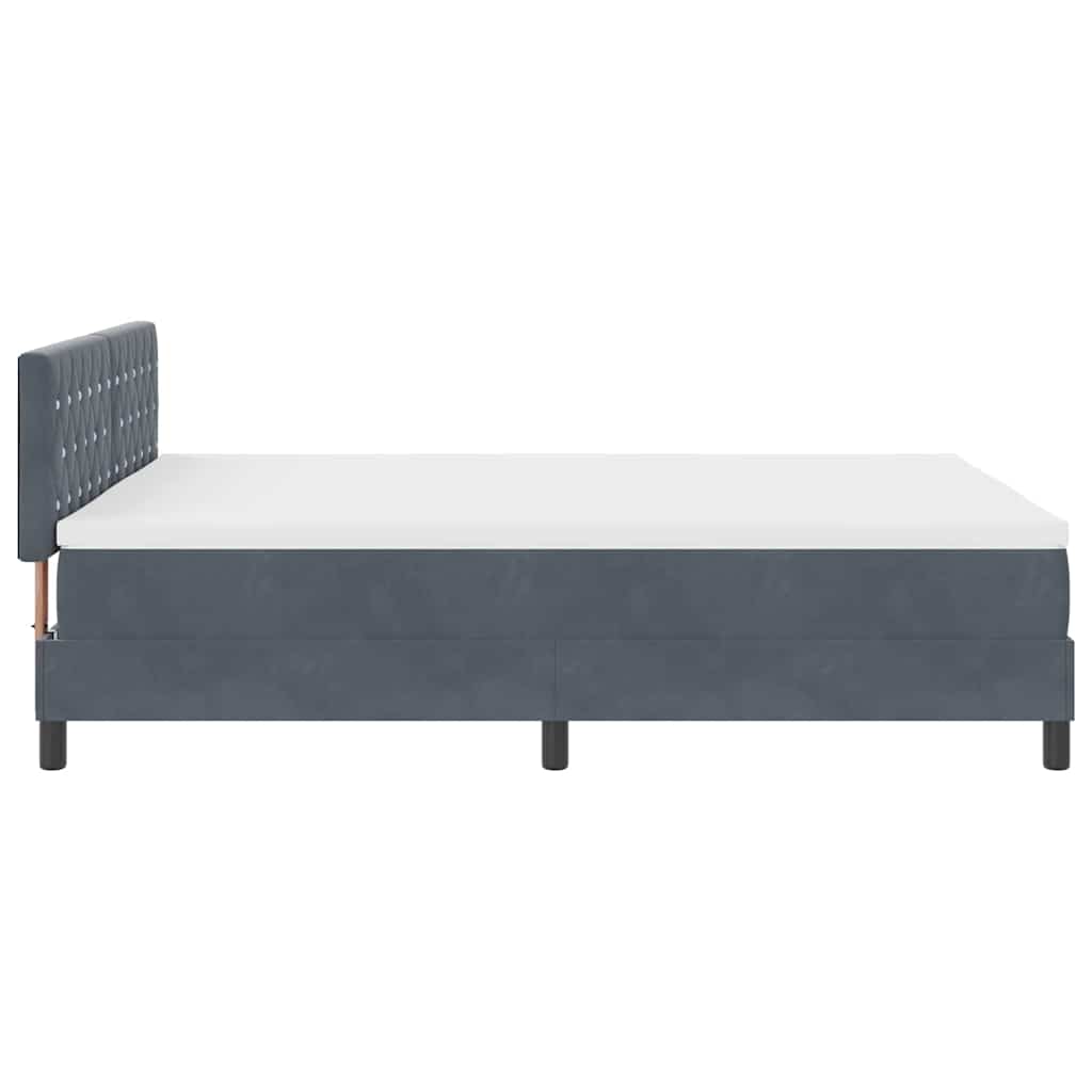 LED Box Spring Bed met matras Donkergrijs 140 x 190 cm Fluweel – afbeelding 8
