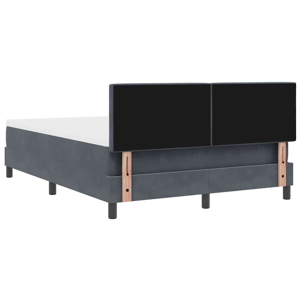 LED Box Spring Bed met matras Donkergrijs 140 x 190 cm Fluweel – afbeelding 9