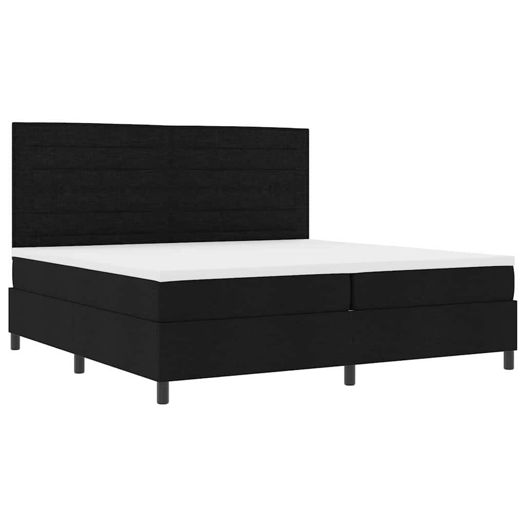 Boxspring bed met matras met LED Zwart 200 x 200 cm Stof – afbeelding 6