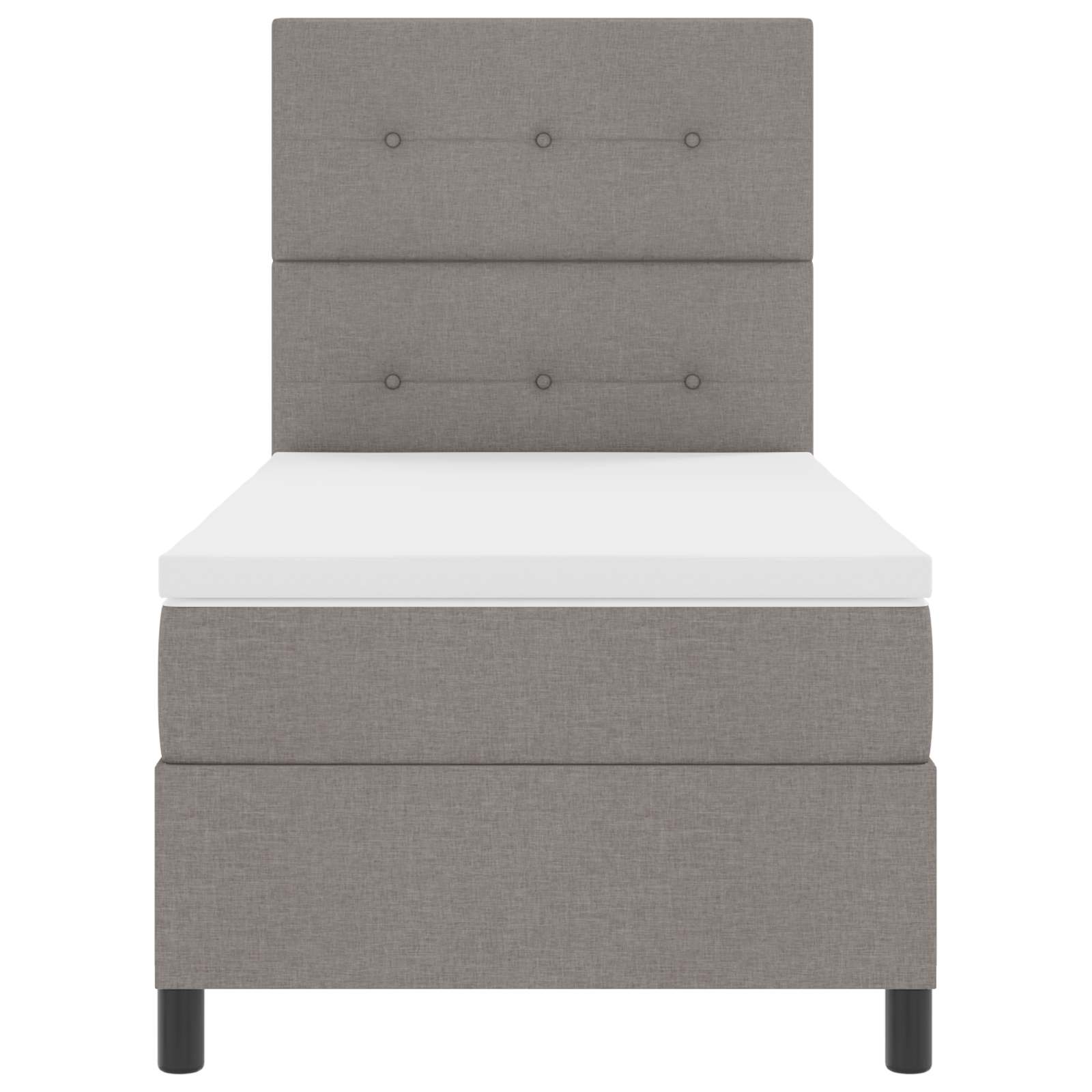 Boxspring bed met LED-stripverlichting Taupe 80 x 200 cm Stof – afbeelding 1