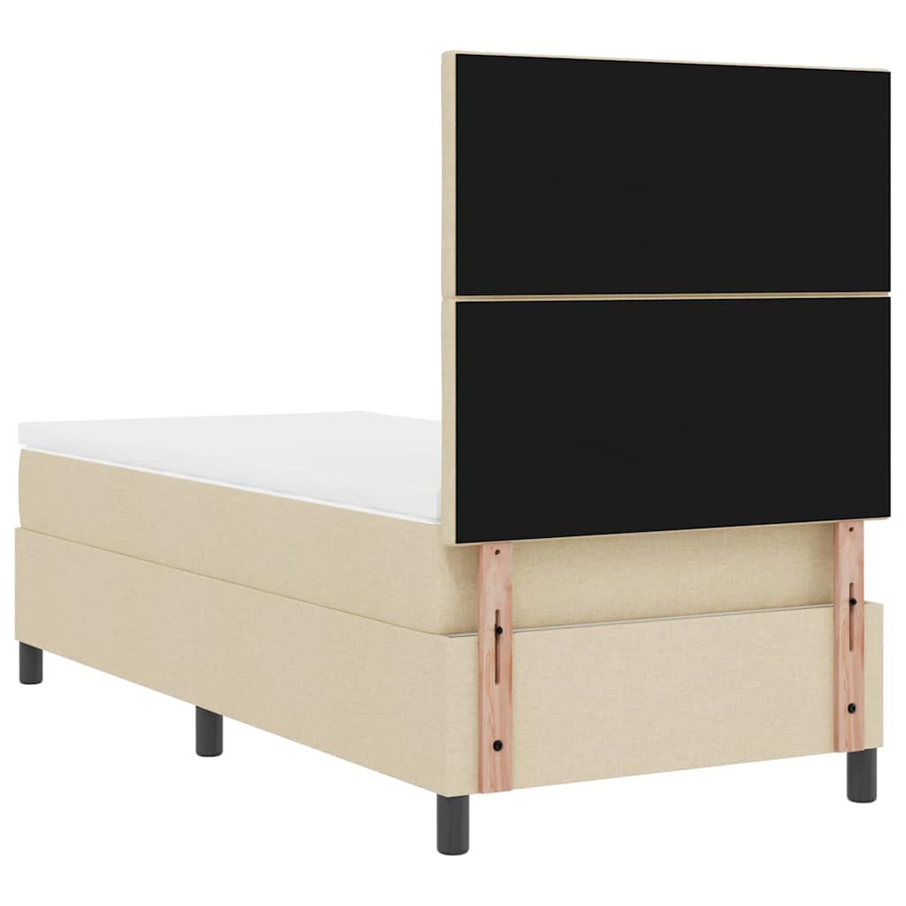 Boxspring bed met LED-stripverlichting Crème 90 x 190 cm Stof – afbeelding 10