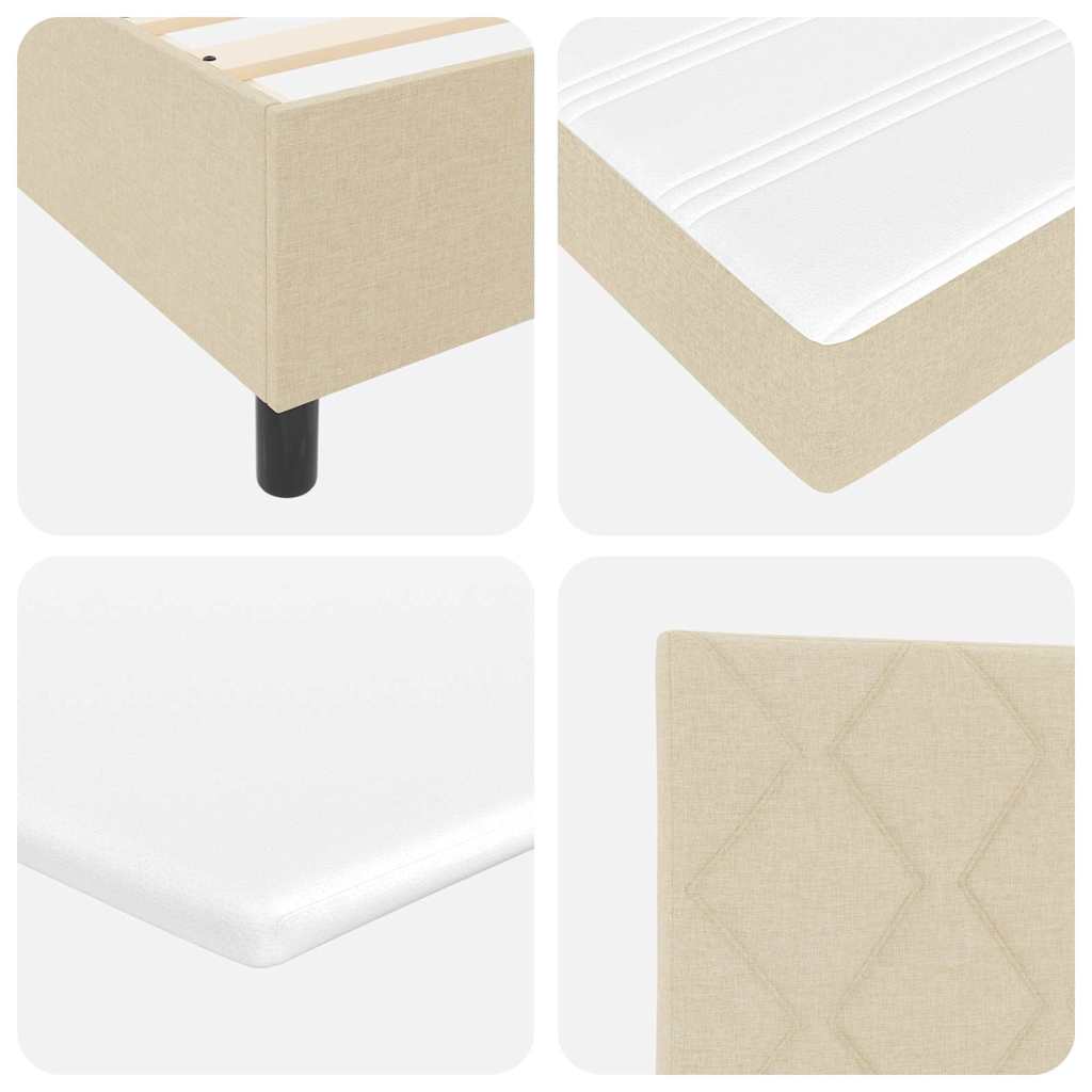 Boxspring bed met LED-stripverlichting Crème 90 x 190 cm Stof – afbeelding 11