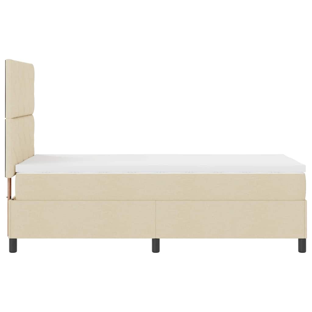 Boxspring bed met LED-stripverlichting Crème 90 x 190 cm Stof – afbeelding 9