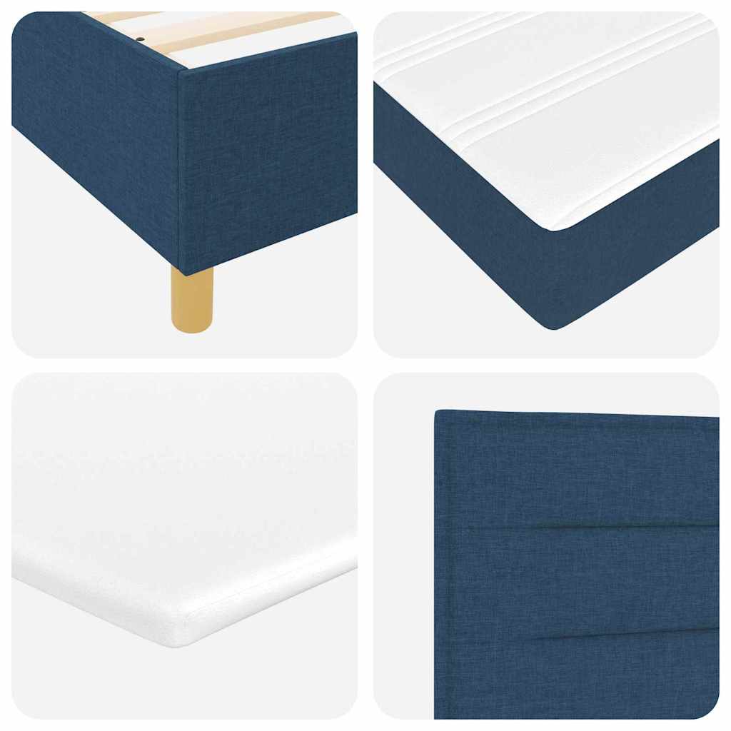 LED Box Spring Bed met matras Blauw 80 x 200 cm Stof – afbeelding 11