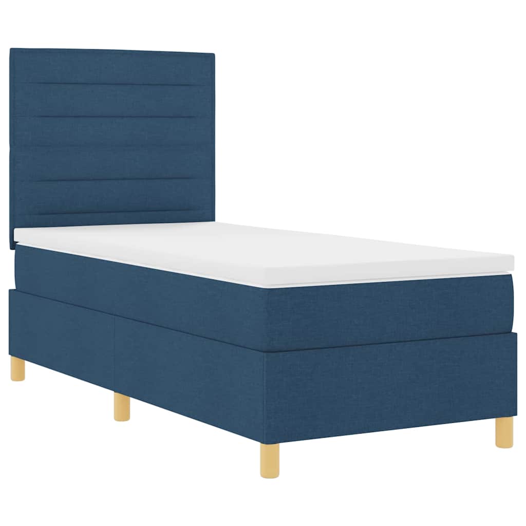 LED Box Spring Bed met matras Blauw 80 x 200 cm Stof – afbeelding 6