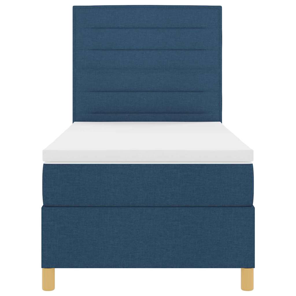 LED Box Spring Bed met matras Blauw 80 x 200 cm Stof – afbeelding 8