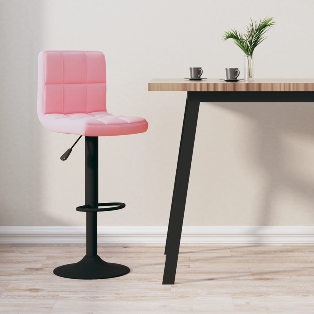 Barkruk fluweel roze – afbeelding 1