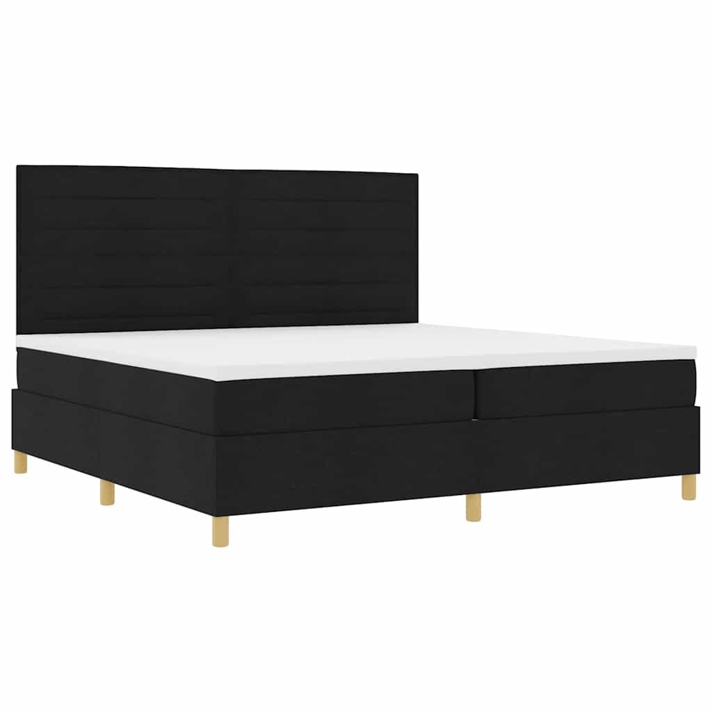 LED Box Spring Bed met matras Zwart 200 x 200 cm Stof – afbeelding 6