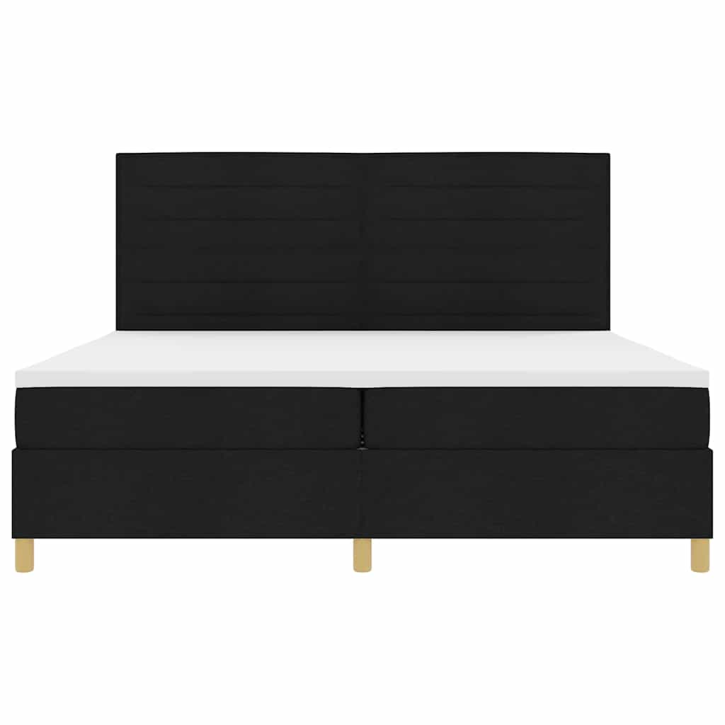 LED Box Spring Bed met matras Zwart 200 x 200 cm Stof – afbeelding 8