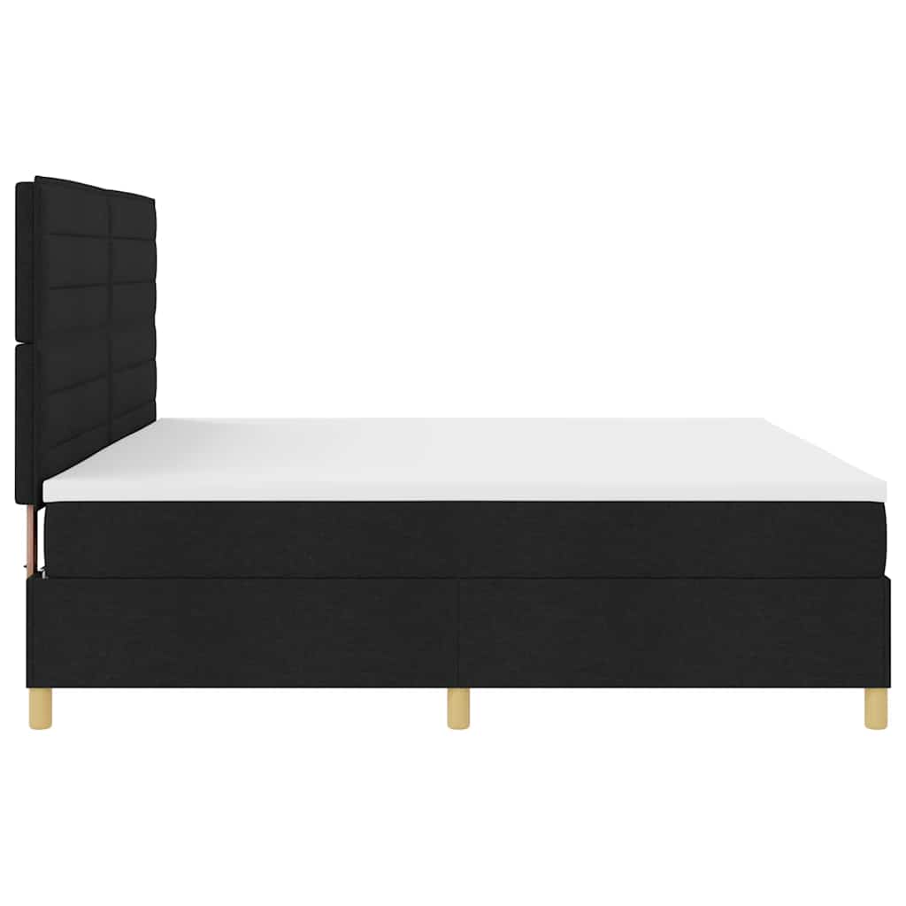 LED Box Spring Bed met matras Zwart 200 x 200 cm Stof – afbeelding 9