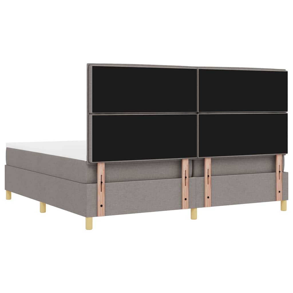 LED Box Spring Bed met matras Taupe 200 x 200 cm Stof – afbeelding 10