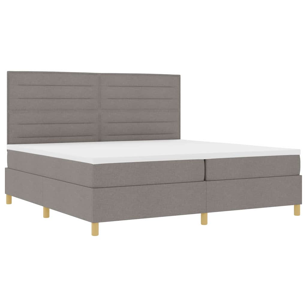 LED Box Spring Bed met matras Taupe 200 x 200 cm Stof – afbeelding 6