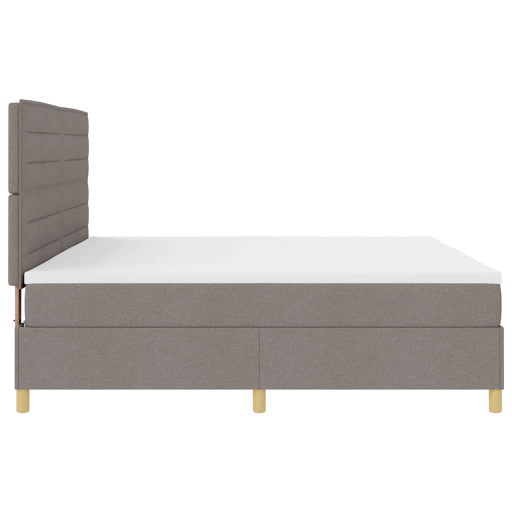 LED Box Spring Bed met matras Taupe 200 x 200 cm Stof – afbeelding 9