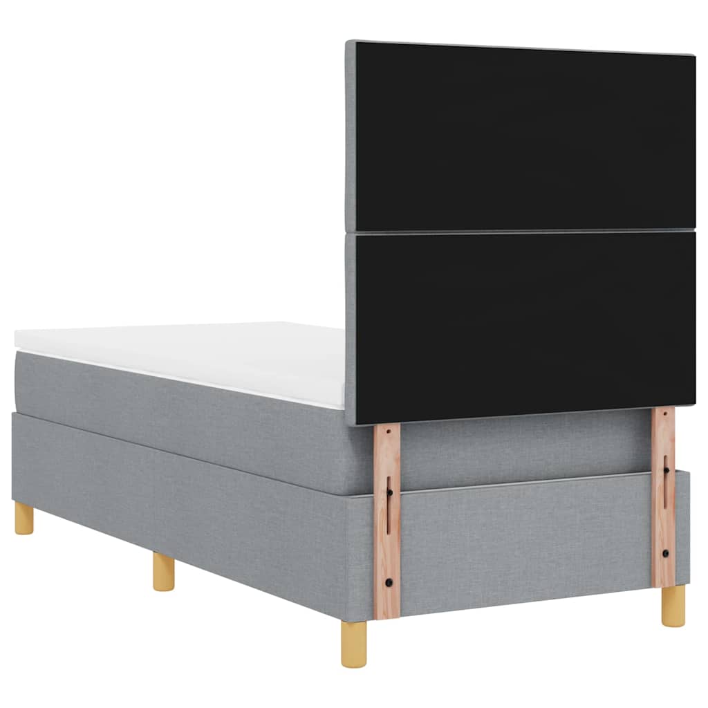 LED Box Spring Bed met hoofdeinde Lichtgrijs 90 x 190 cm Stof – afbeelding 10