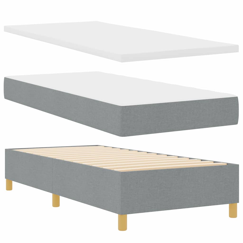LED Box Spring Bed met hoofdeinde Lichtgrijs 90 x 190 cm Stof – afbeelding 7