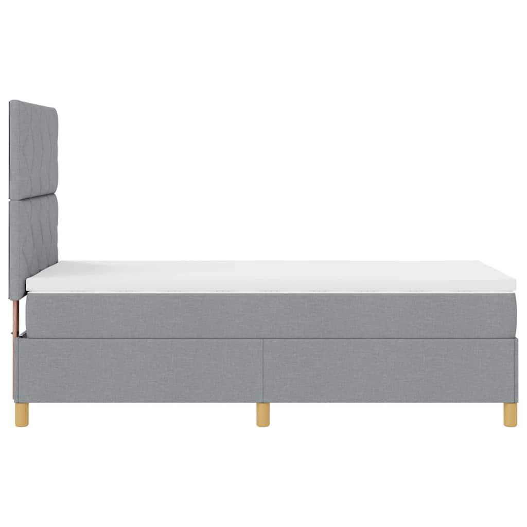 LED Box Spring Bed met hoofdeinde Lichtgrijs 90 x 190 cm Stof – afbeelding 9