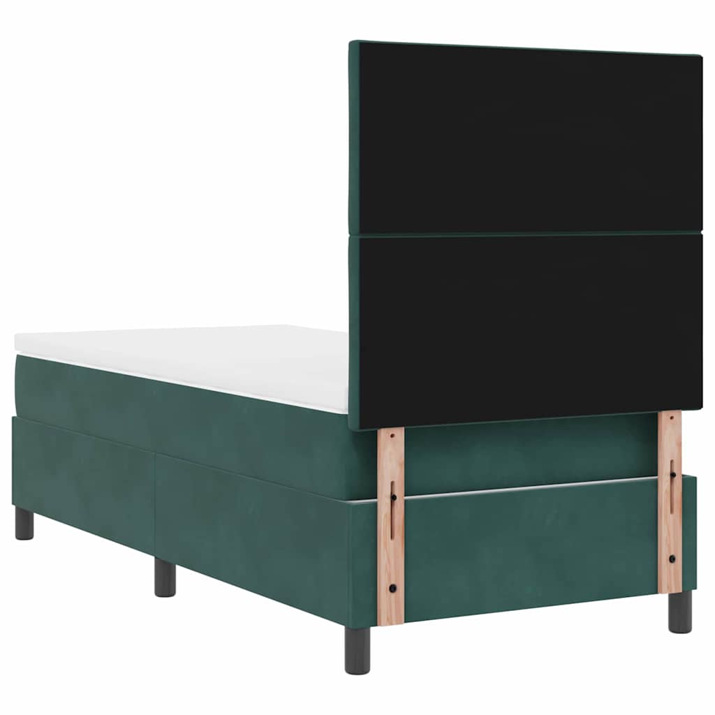 LED Box Spring Bed Donkergroen 90 x 190 cm Fluweel – afbeelding 10
